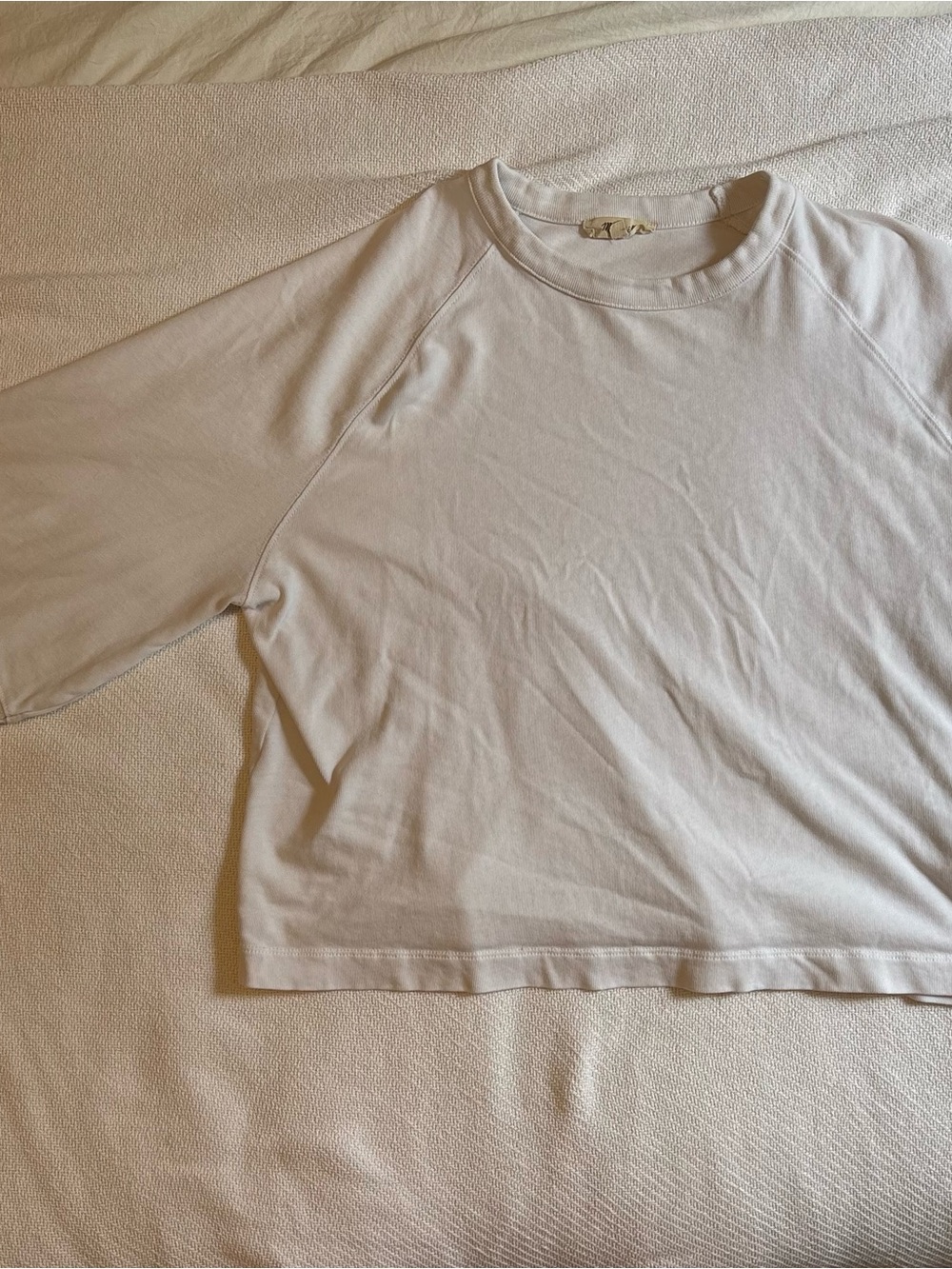 Women’s White Crewneck Raglan Sleeve Shirt